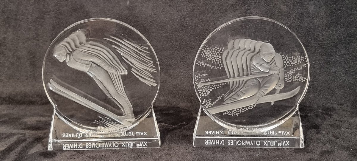 Lalique Ski & Ski Jumping Alberville 1992 XVIth Winter Olympic Games Limited Edition -photo-2