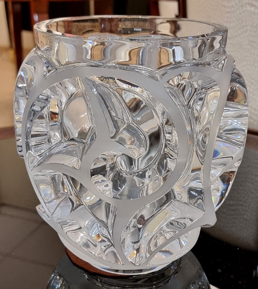 Lalique Vase Cristal Modèle Tourbillons-photo-4