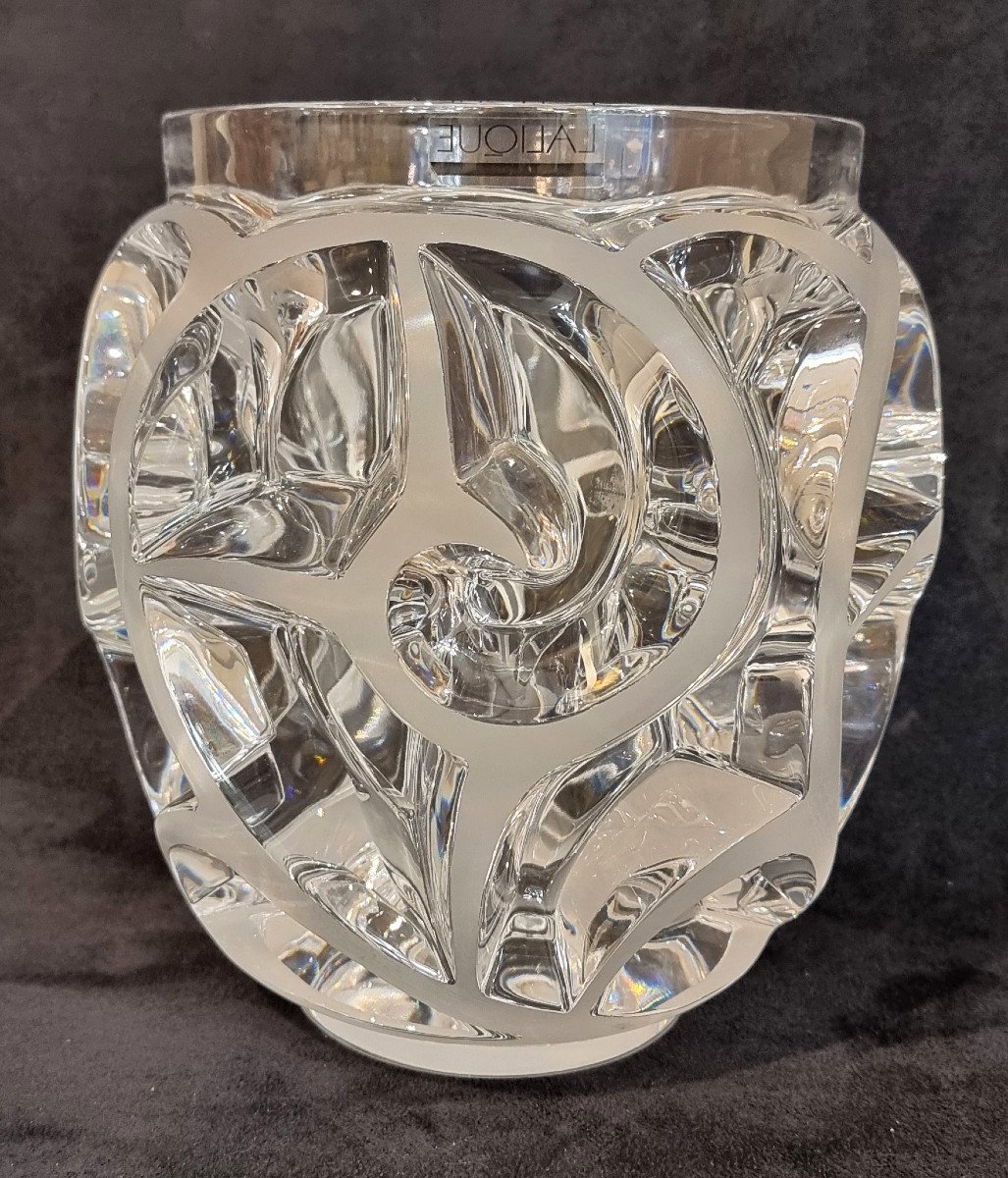 Lalique Vase Cristal Modèle Tourbillons-photo-6