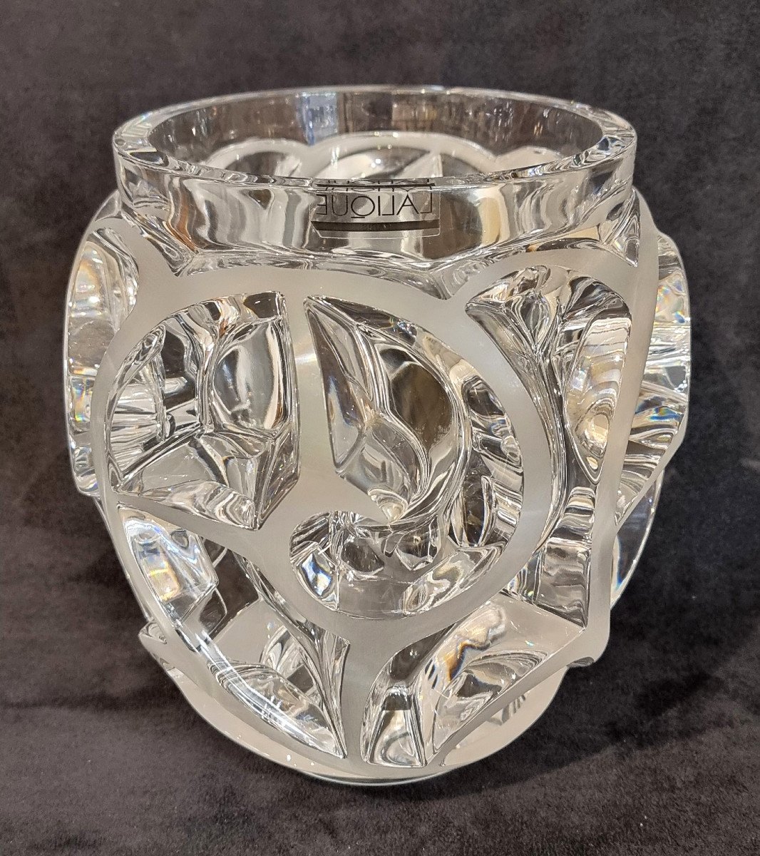 Lalique Crystal Vase Tourbillons Model