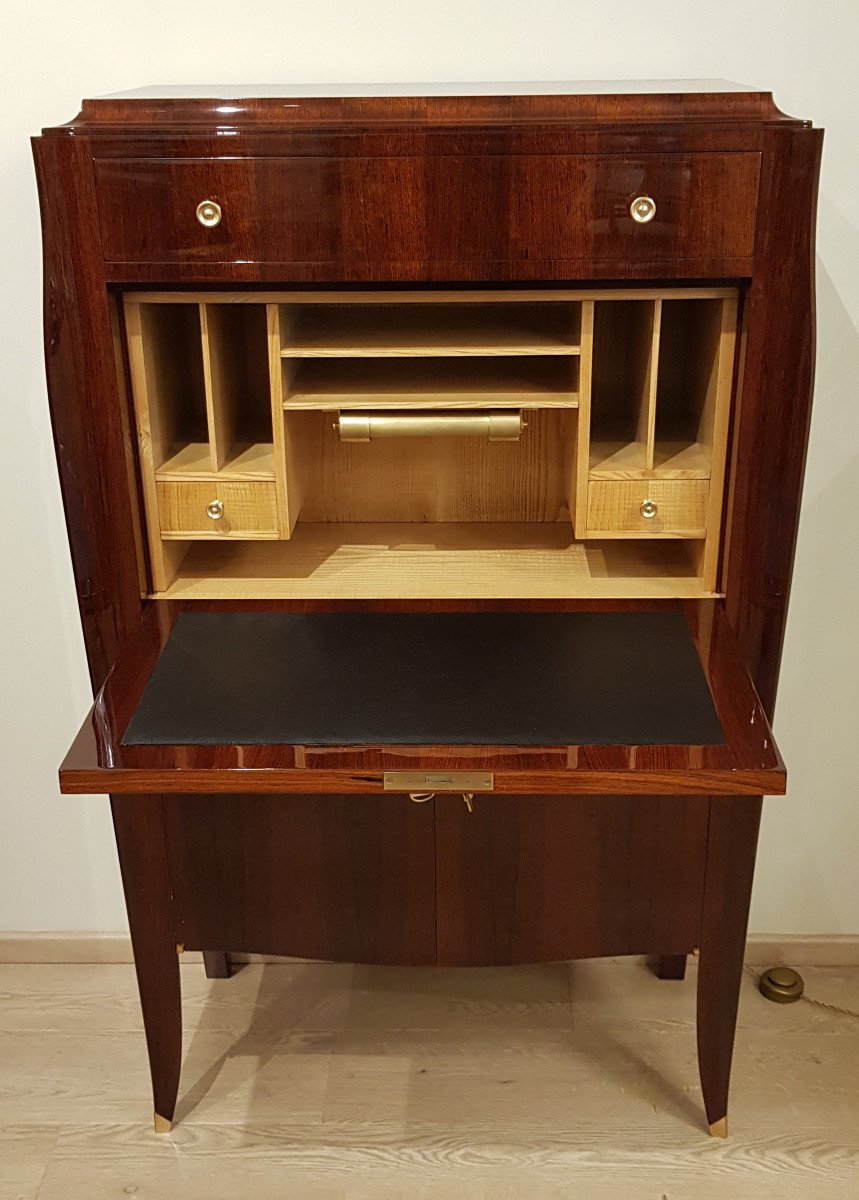 Jules Leleu Secretary Rosewood & Marquetry 1940-1945 -photo-2