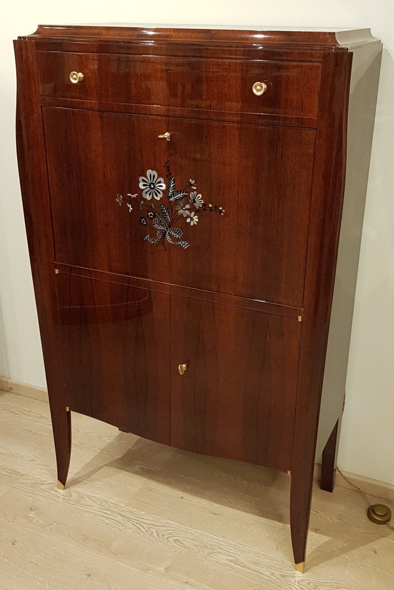 Jules Leleu Secretary Rosewood & Marquetry 1940-1945 -photo-4