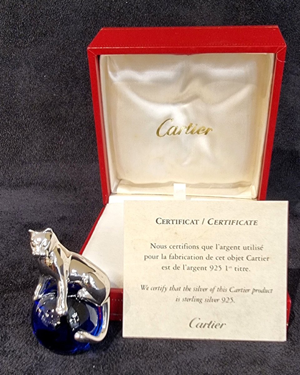 Cartier Presse Papier En Argent Et Cristal -photo-4