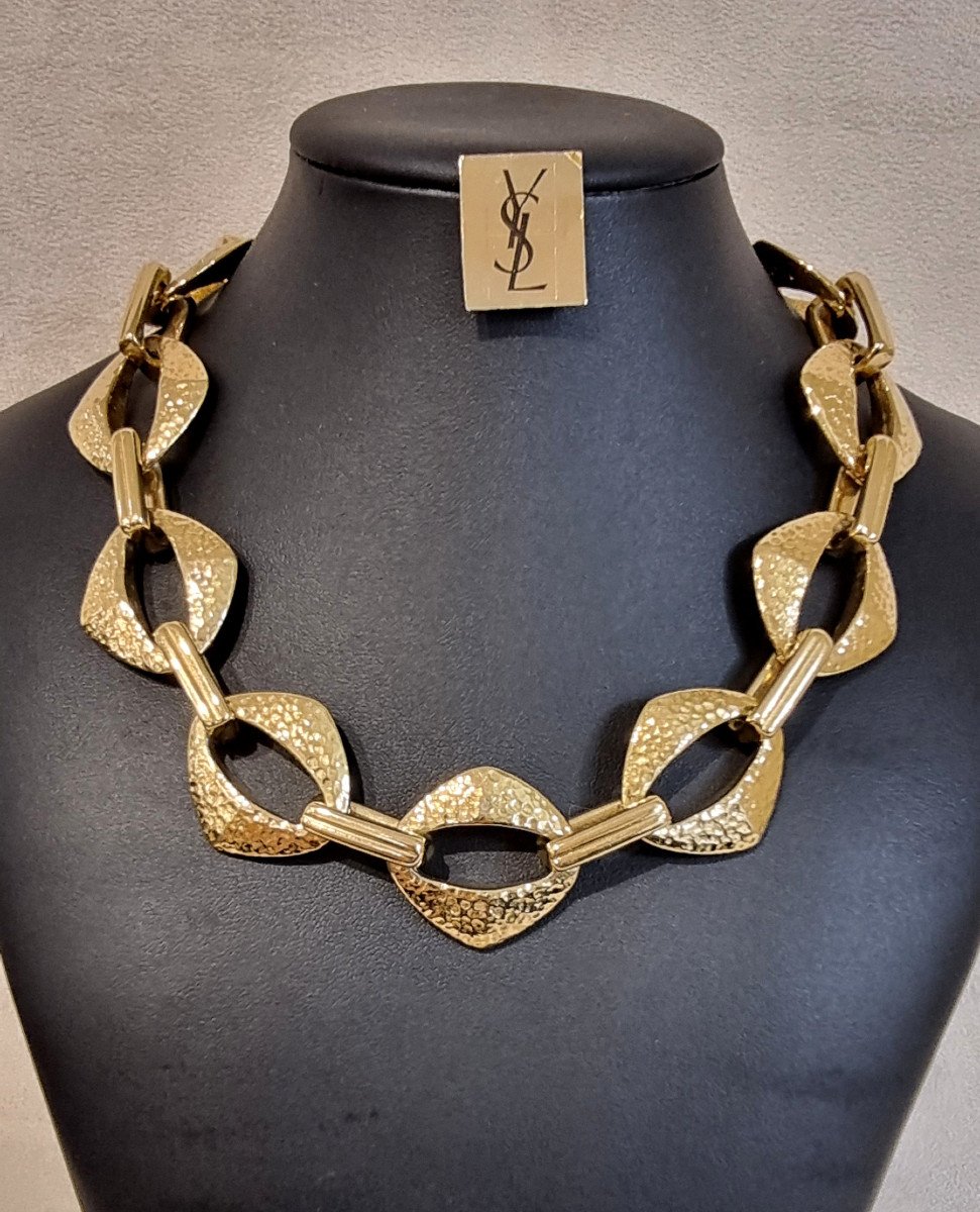 Ysl Yves Saint Laurent Gold Metal Necklace