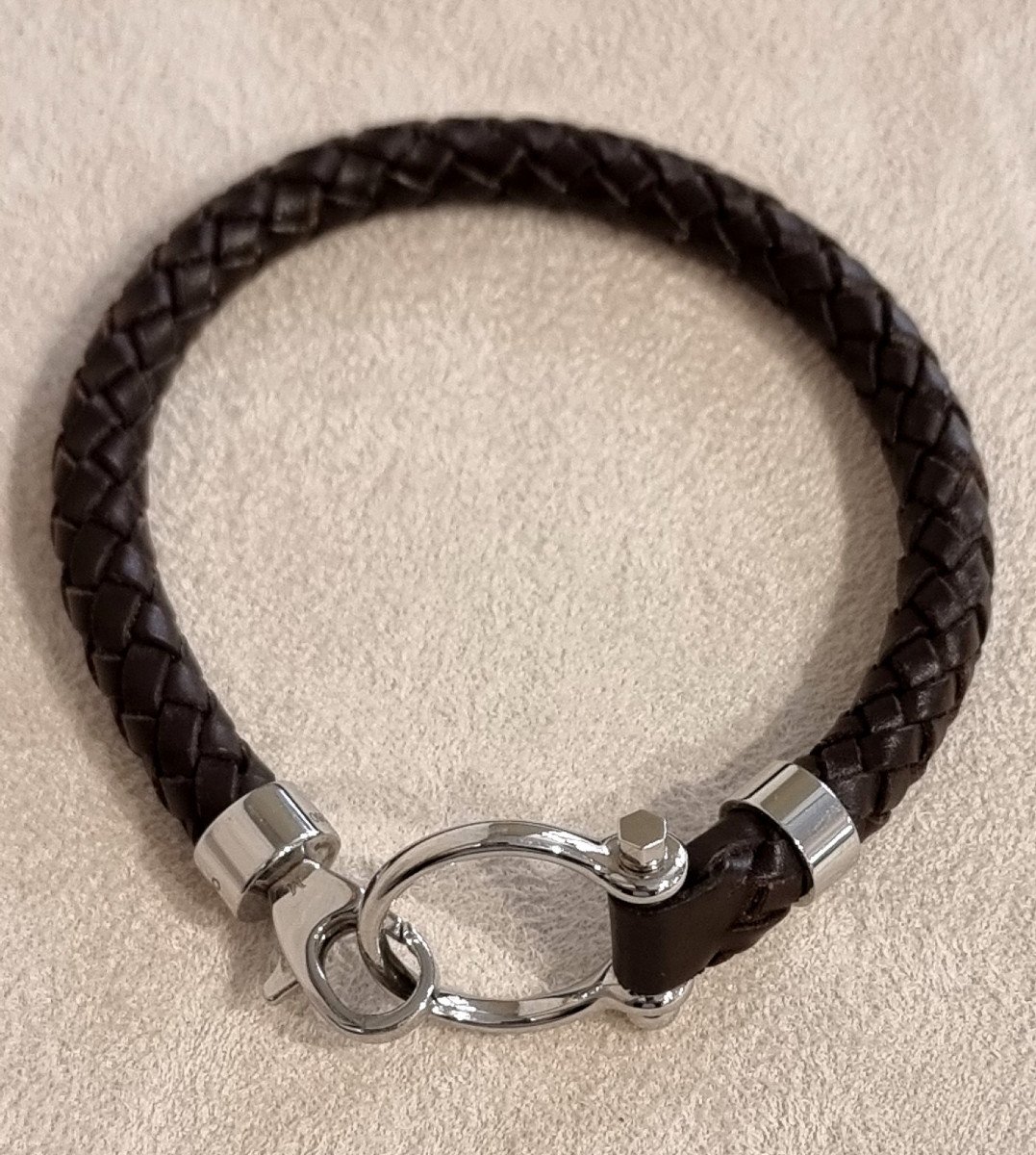 Omega Men's Bracelet Leather & Steel-photo-4