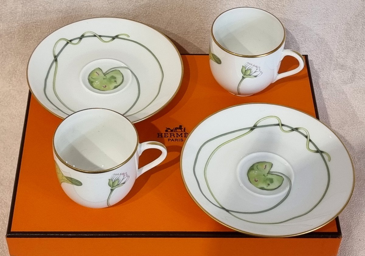 Hermès Nil Pair Of Porcelain Coffee Cups-photo-3