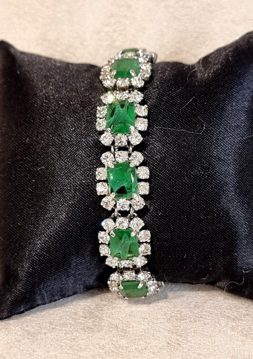 Christian Dior Bracelet Cristal Clair Et Couleur 1974  