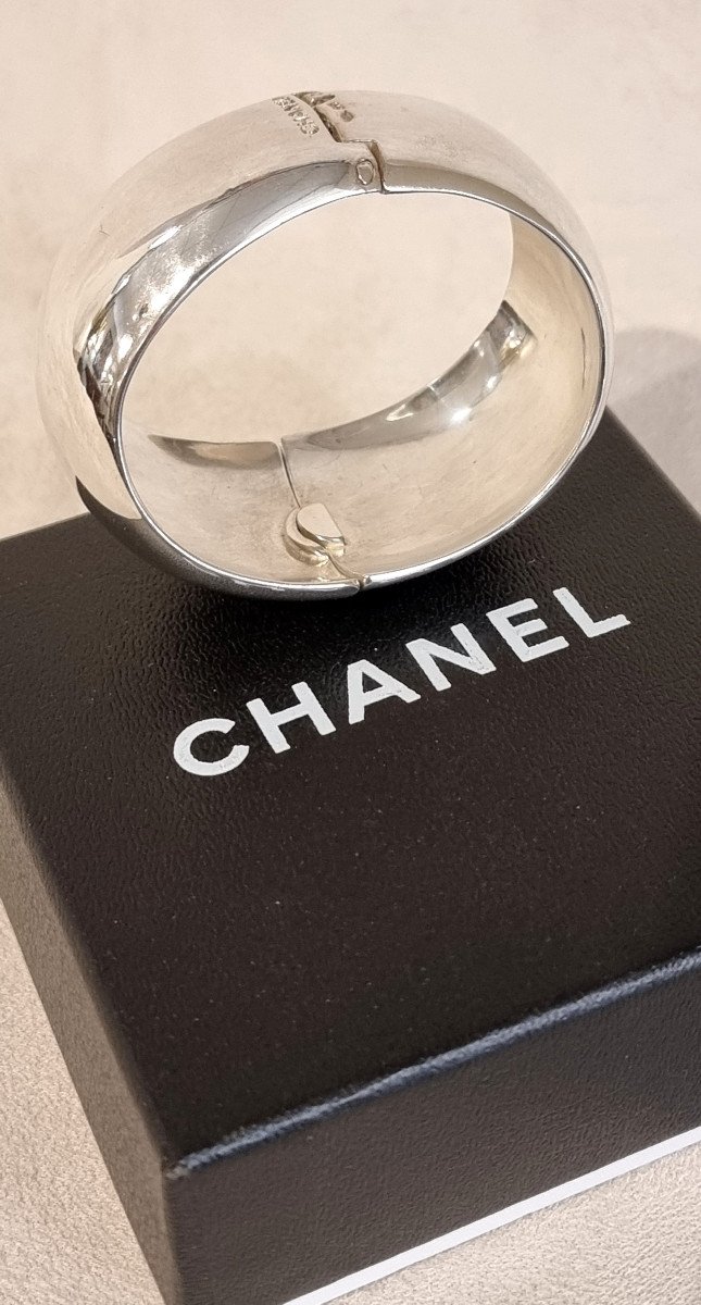 Chanel Bracelet Manchette En Argent 925 Millèmes-photo-4