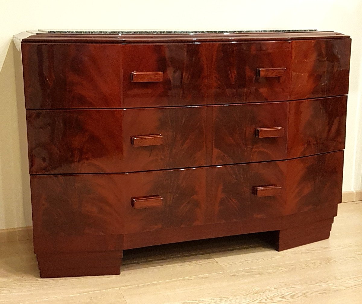 Honduran Mahogany Chest Of Drawers Art Deco 1930 -photo-4