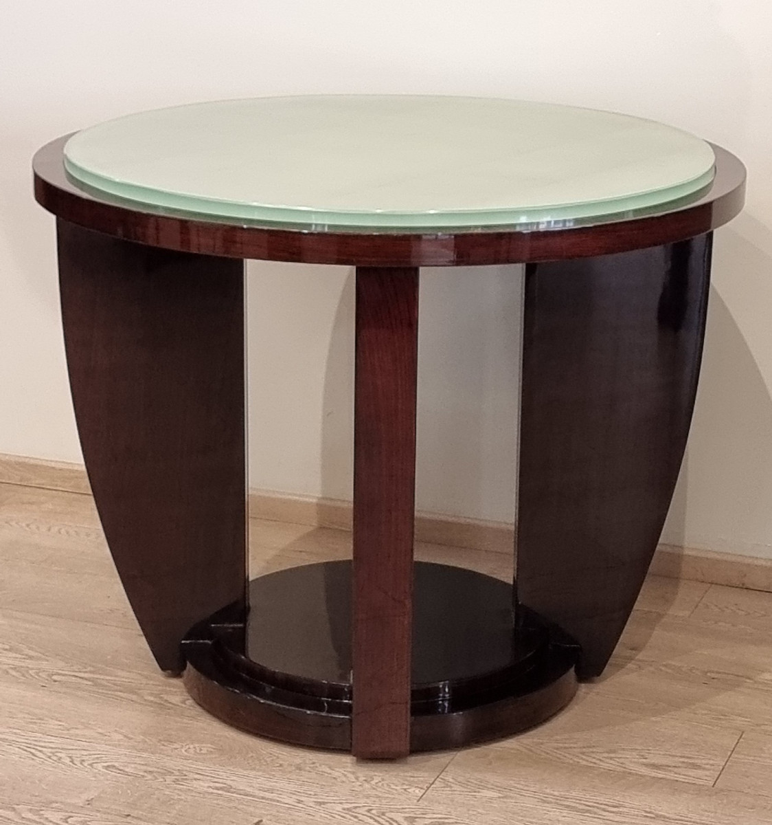 Important Rosewood & Slab Pedestal Table By Saint Gobain 1940-1950