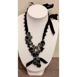 Lanvin Albert Elbaz Crystal And Organza Necklace