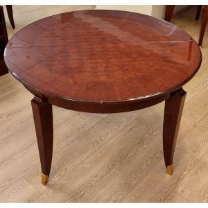Jean Desnos Wavy Mahogany Dining Table With Its 2 Extensions 