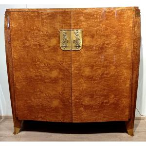 Maurice Rinck Cabinet Norwegian Birch Art Deco 1930-1940