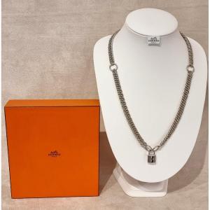 Hermès Kelly Silver Necklace 