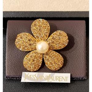 Ysl Yves Saint Laurent Flower Pendant Brooch