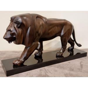 Max Le Verrier Lion Sculpture Art Déco 1930