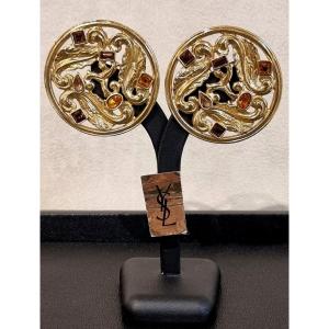 Ysl Yves Saint Laurent Important Pair Of Ear Clips