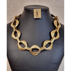 YSL Yves Saint Laurent Collier Métal Doré