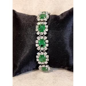 Christian Dior Bracelet Cristal Clair Et Couleur 1974  