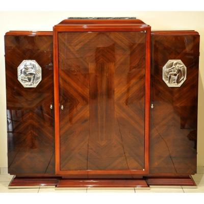 Jean Desnos Cabinet Rosewood And Amaranth Art Deco 1930