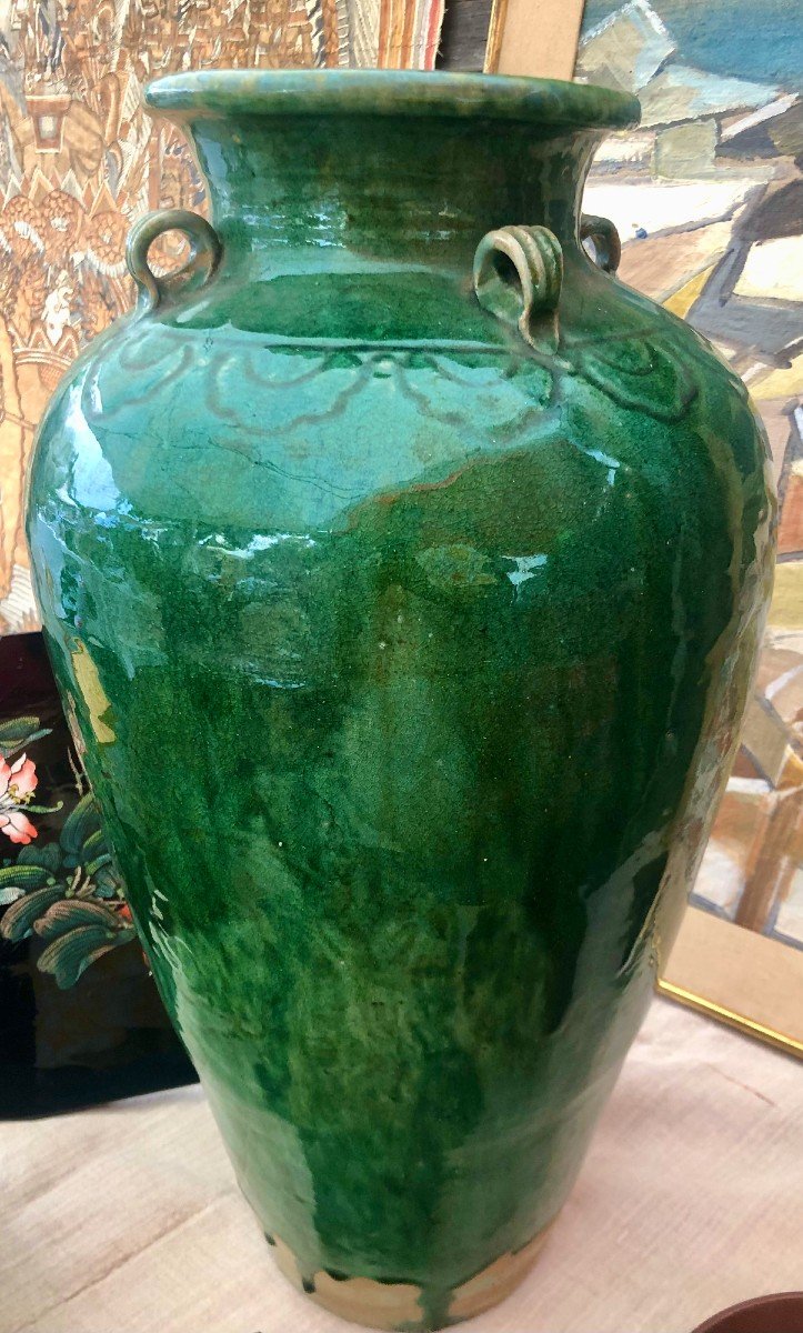 China Large Jar With Green Glaze Early XX