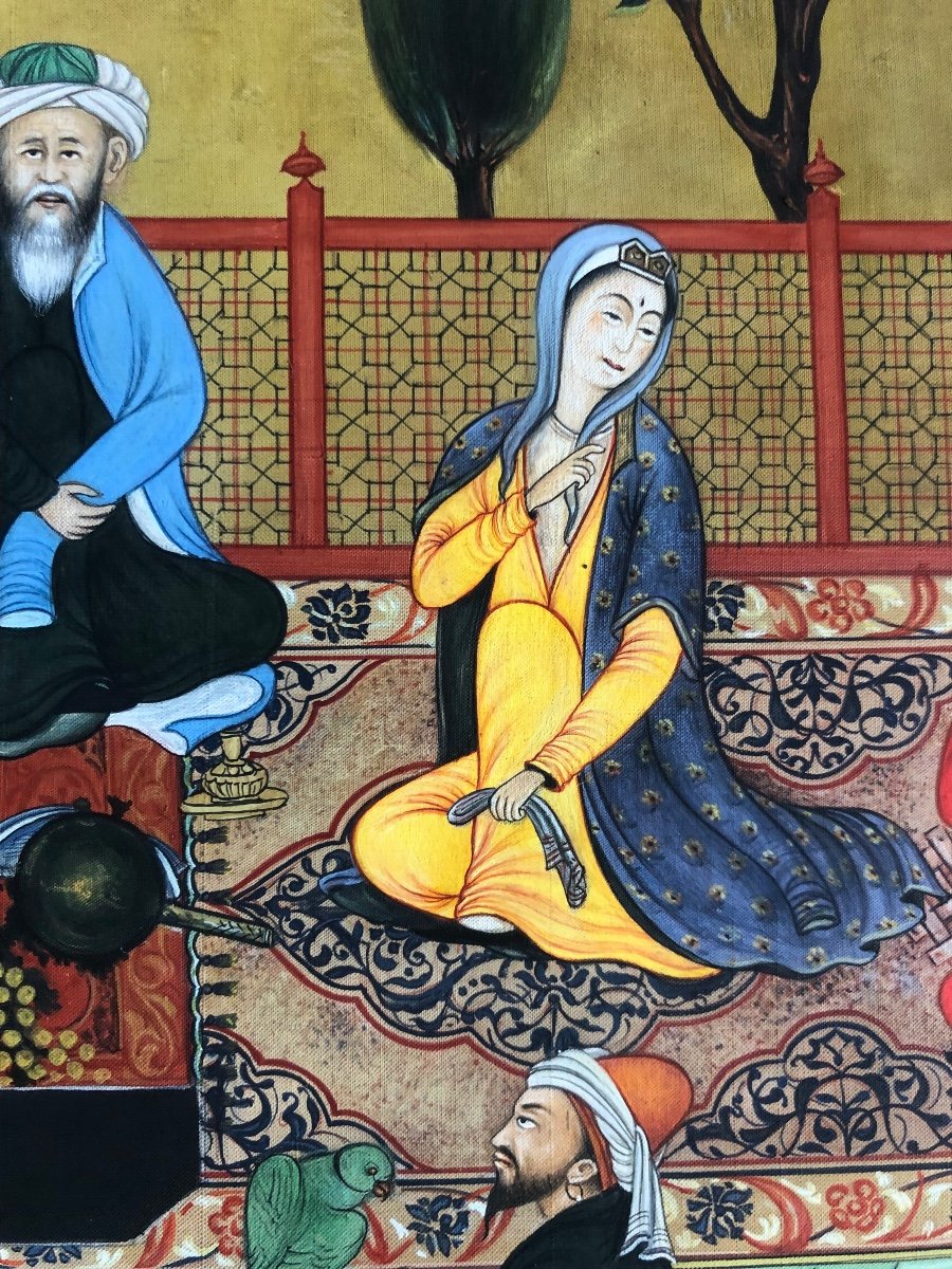 The Lady And The Banker Persian Painting XV Copy XX-photo-5