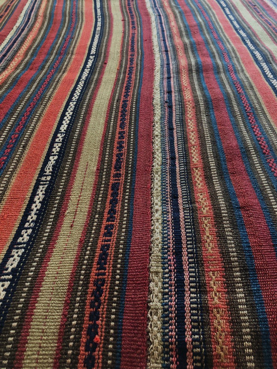 XIX Striped Caucasian Rug 
