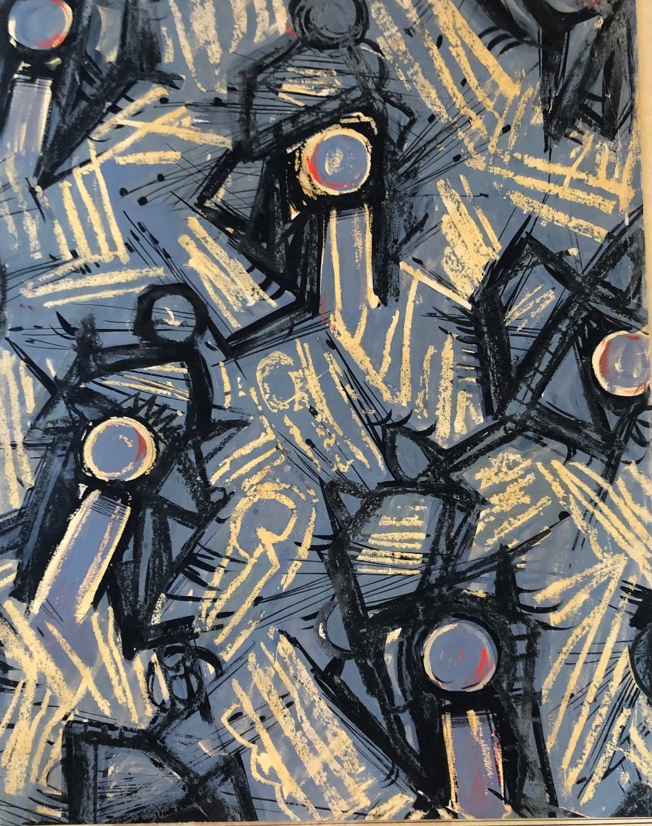 Abstract Gouache With XX Characters