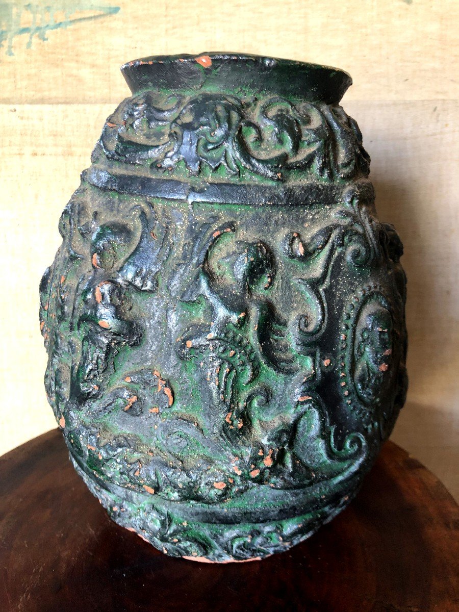 Vase Terre Cuite Néo-Renaissance XIX