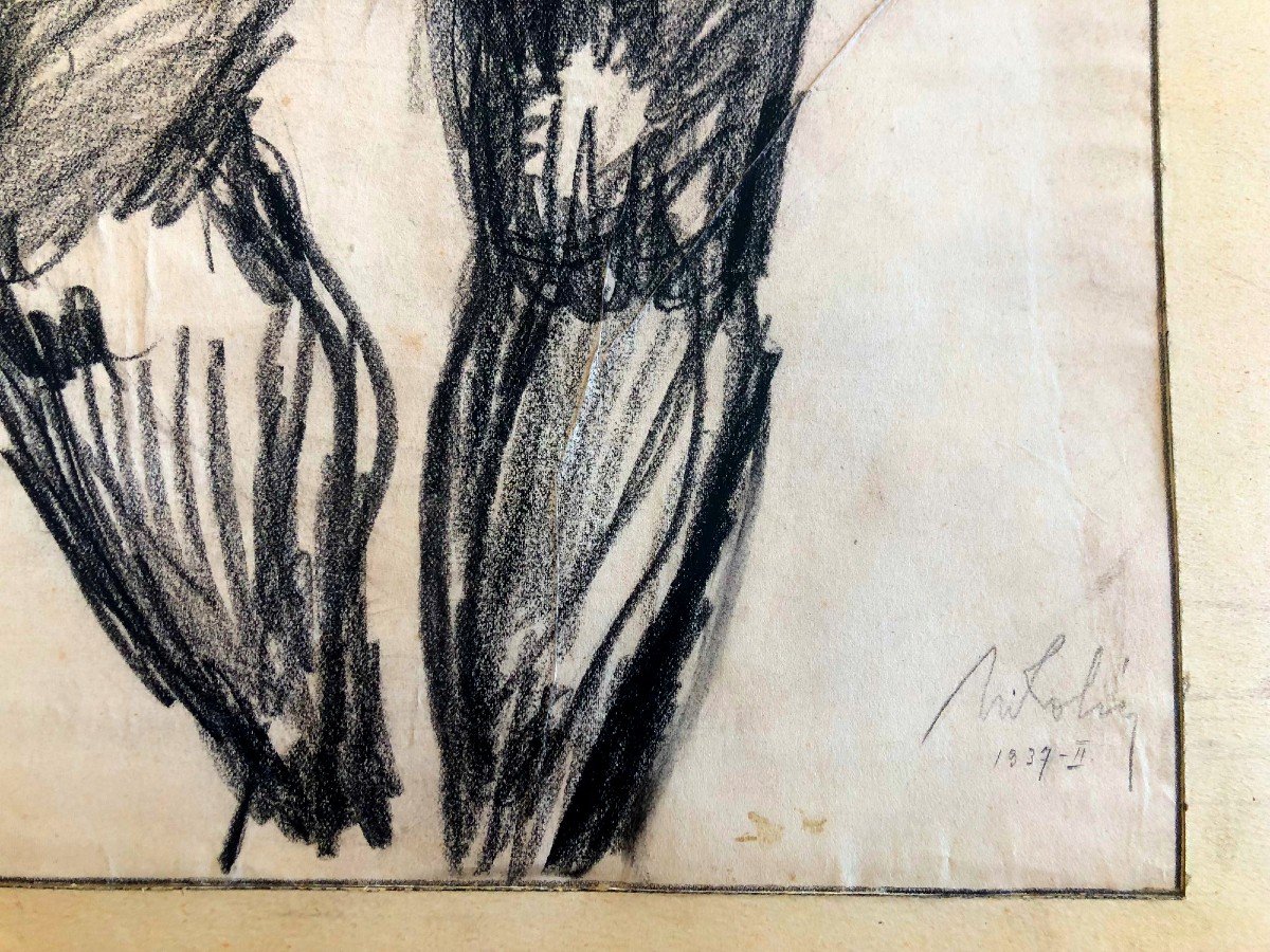 Dessin Nu Féminin Au Graphite  Gras Pikko Nikolitch 1937-photo-3