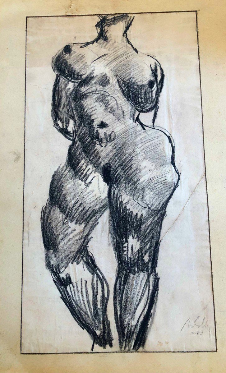 Dessin Nu Féminin Au Graphite  Gras Pikko Nikolitch 1937