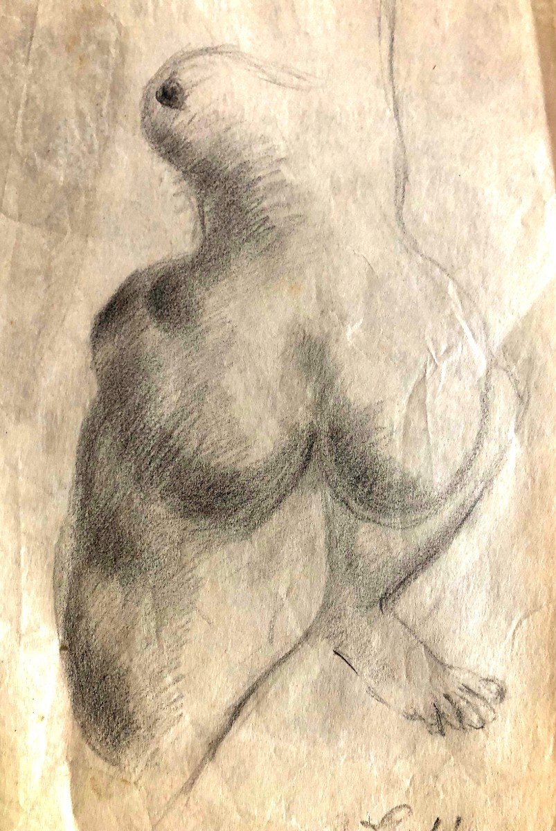 Surrealist Nude By Pikko Nikolitch 1957-photo-4