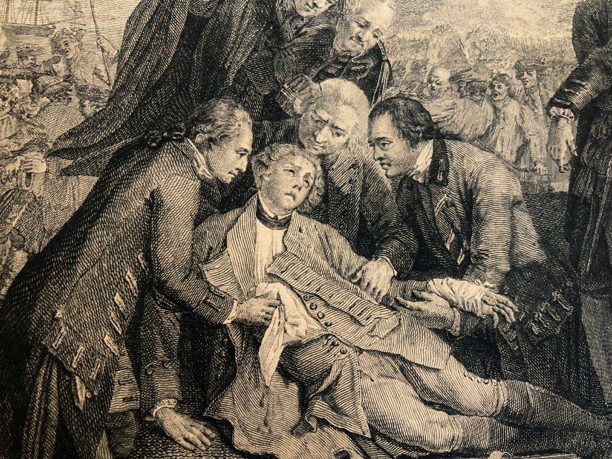 Death Of General Wolfe XIX Engraving Benjamin West-photo-3