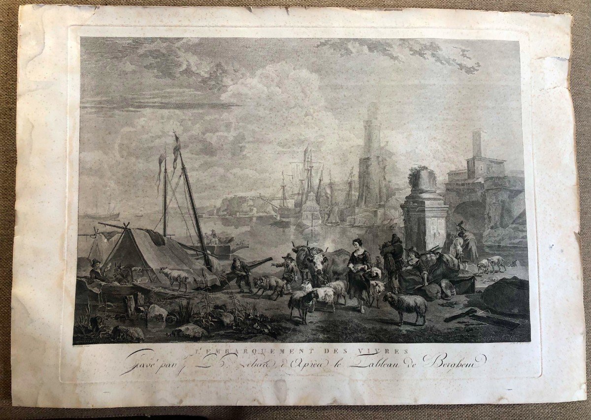 Loading Of Provisions, Engraving After Nicolas Berghem, 1771-photo-4