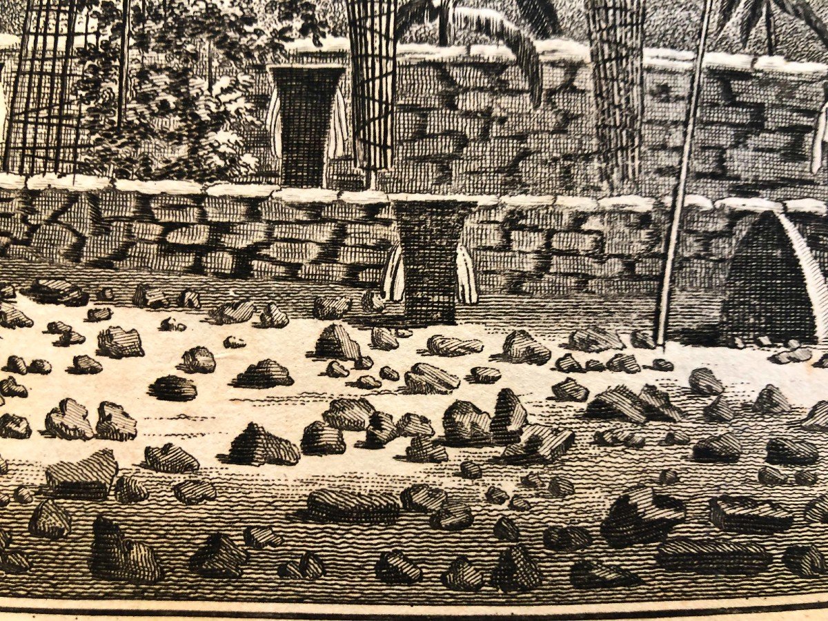 Vue d'Un Amoral Ou Lieu d'Inhumation à Atooi , Une Des Iles Sandwich 1778 Voyages de Cook -photo-2