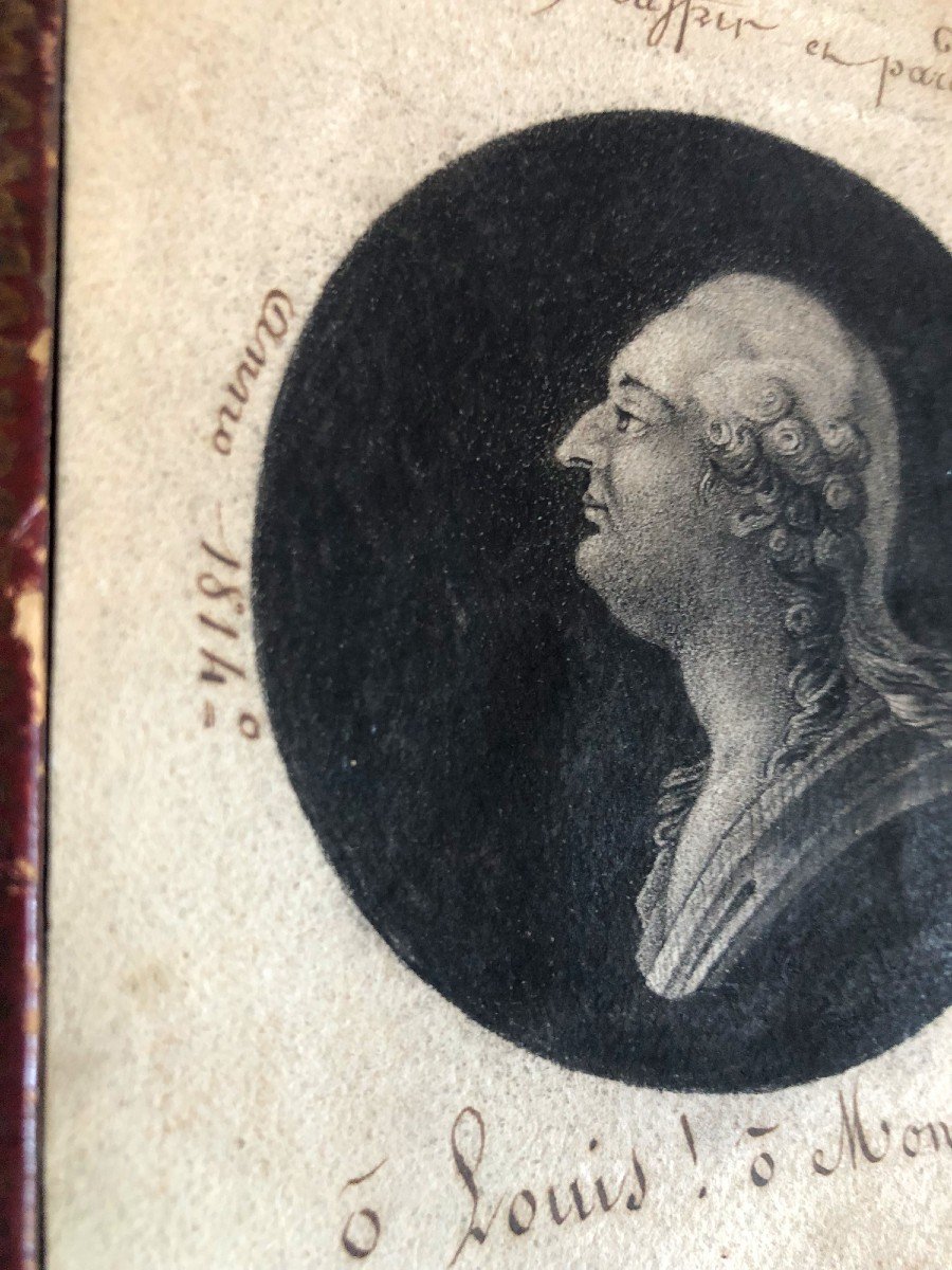 Dessin Portrait De Louis XVI Au Temple 1814, Provenance Roi d'Araucanie Et De Patagonie-photo-2