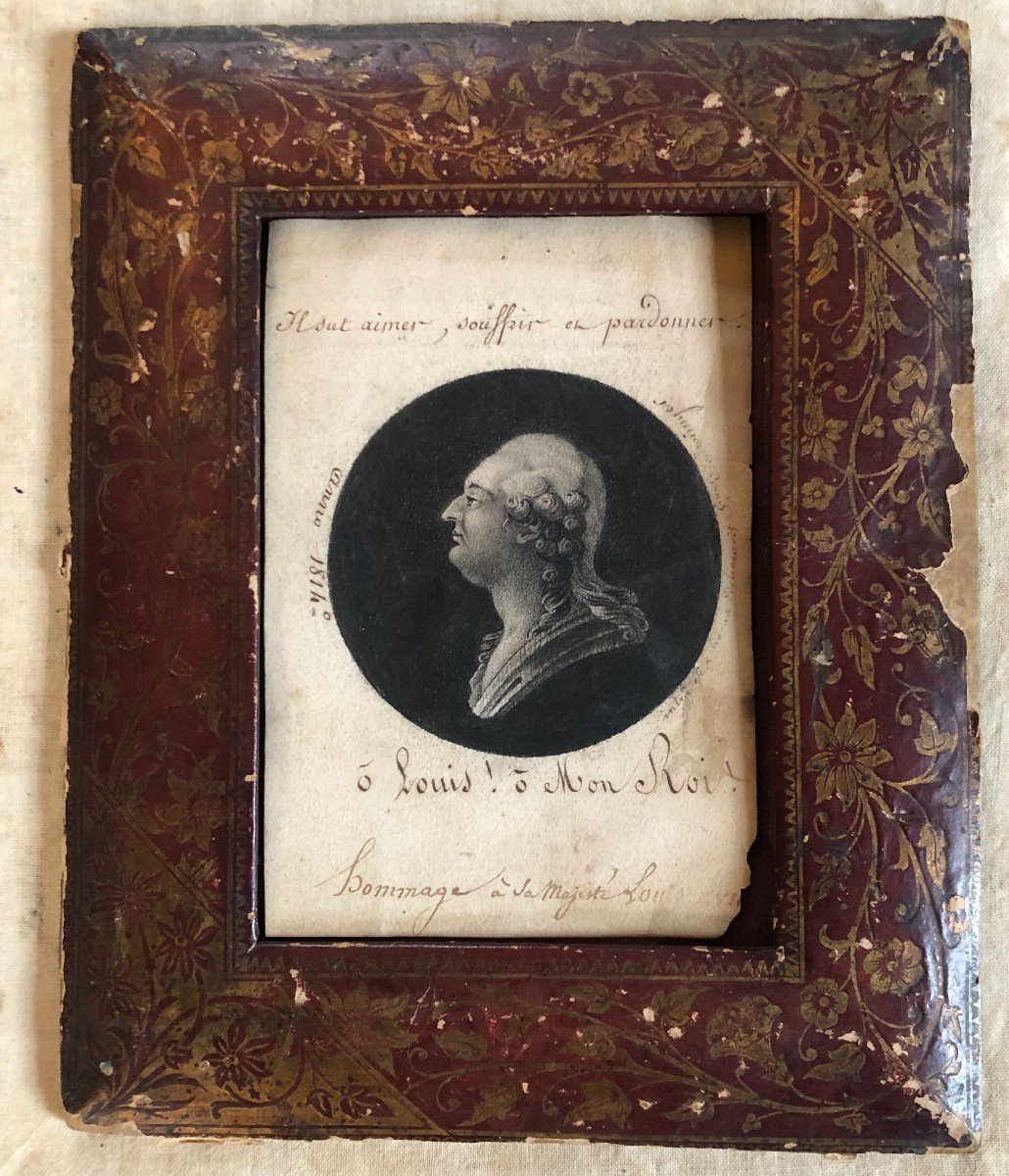 Dessin Portrait De Louis XVI Au Temple 1814, Provenance Roi d'Araucanie Et De Patagonie