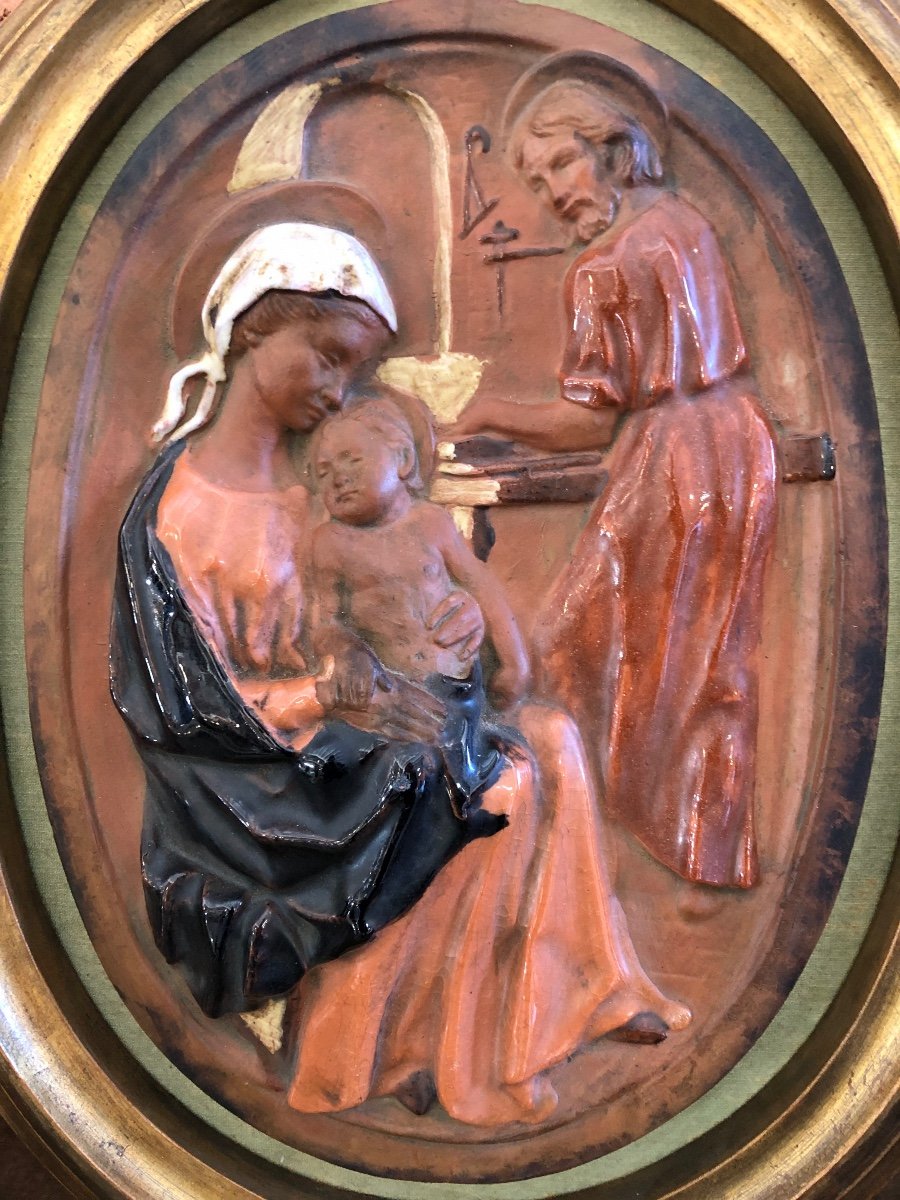 Terracotta Cameo Of The Holy Family XX-photo-3