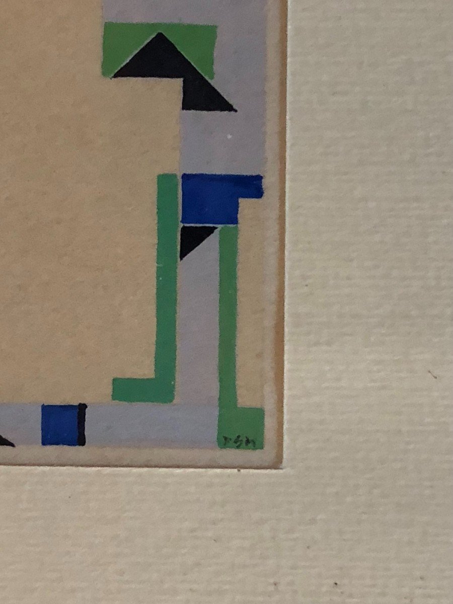 Constructivist Miniature Gouache 1960s-photo-2