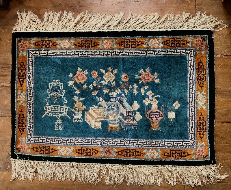 Peking China Carpet XX Silk On Silk With Bouquet Motifs 