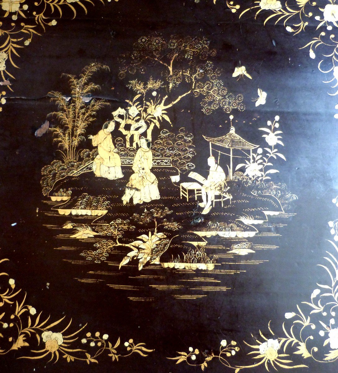 Large Japanese Lacquered Box Meiji Period-photo-3