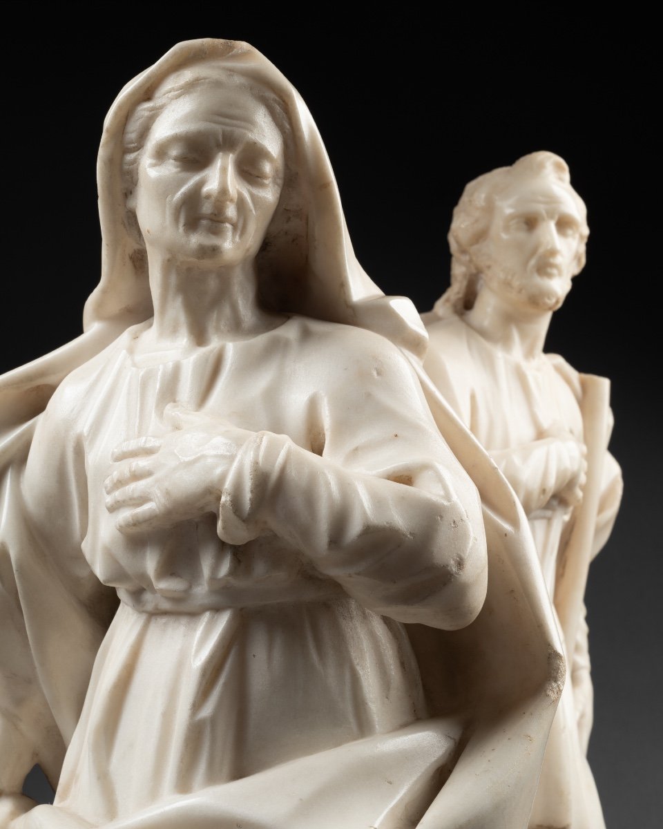 Saint Anne And Saint Joachim In Marble - Italy - XVIIth Century-photo-1