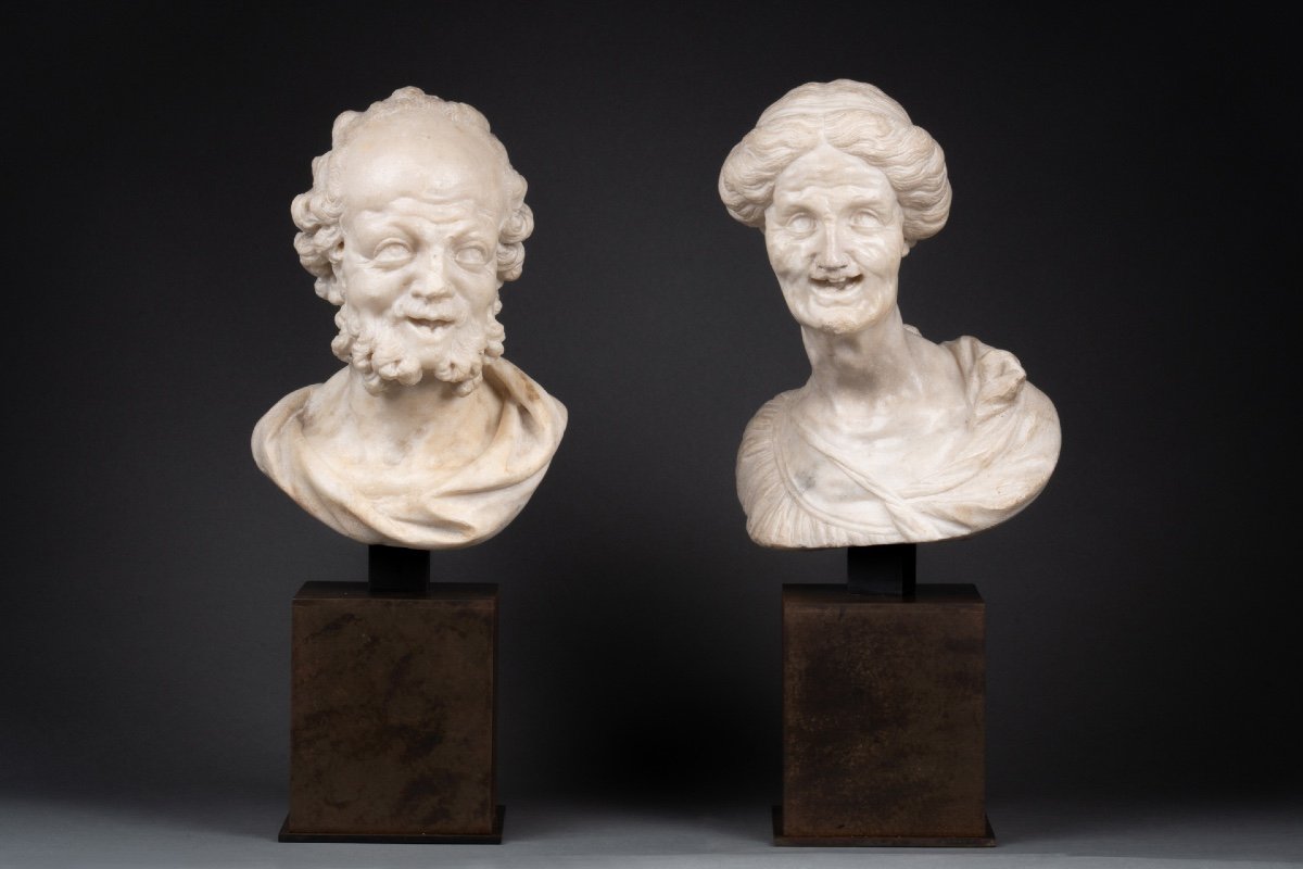 Pair Of Marble Busts - Italy - Late 17th Century