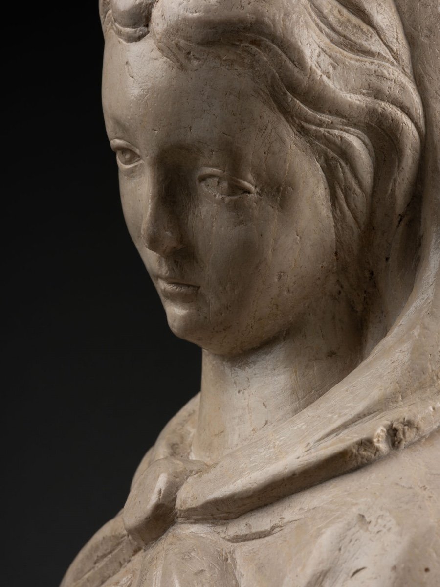 Half-bust Of A Virgin Of The Annunciation - Italy - End Of The 15th Century-photo-4