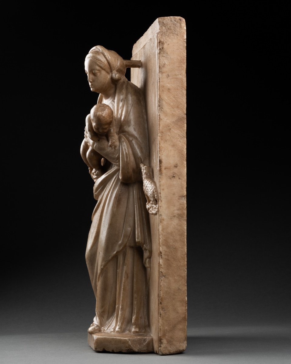 Marble Bas-relief Representing The Virgin And Child - Italy – 16th Century-photo-5