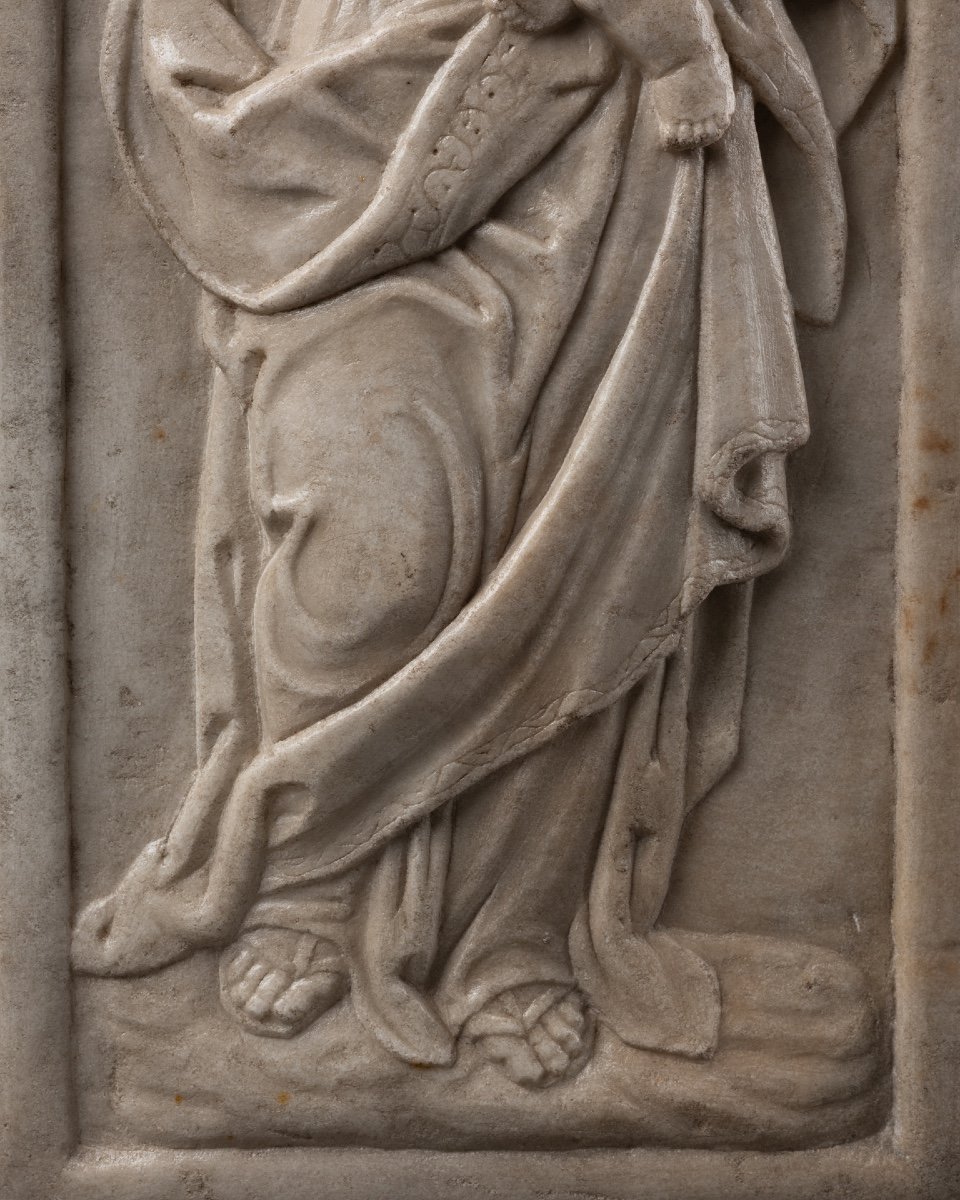 Vierge à l'Enfant En Bas-relief - Italie - XVIe Siècle-photo-3