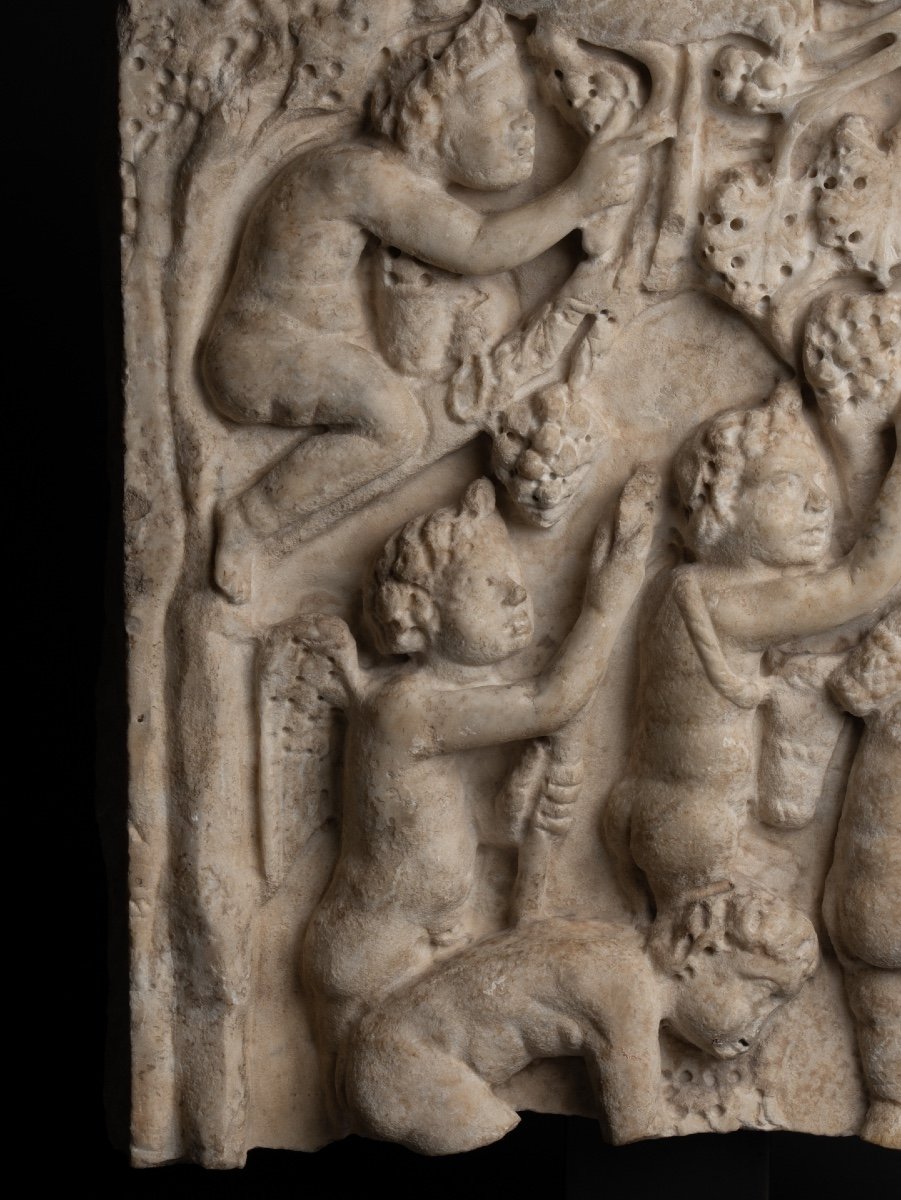 Bas-relief Of The Putti Grape Harvesters - Roman Empire - 4th Century Ad-photo-4