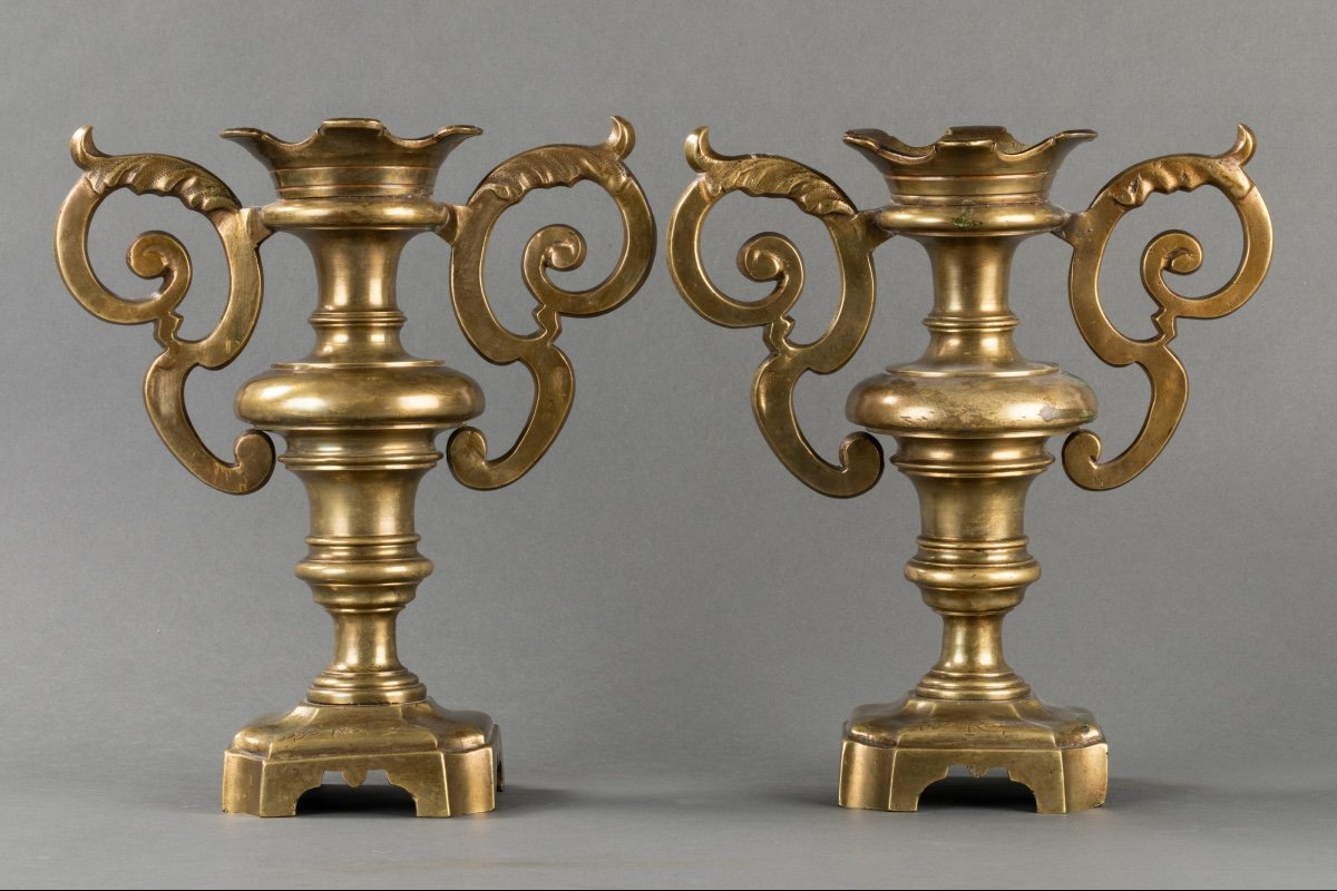 Pair Of Decorative Elements - Italy - XVIIth Century-photo-5