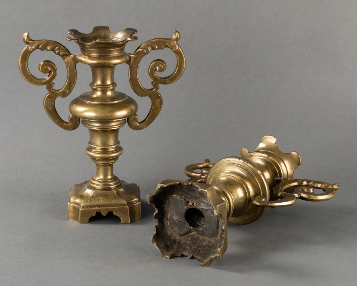 Pair Of Decorative Elements - Italy - XVIIth Century-photo-6