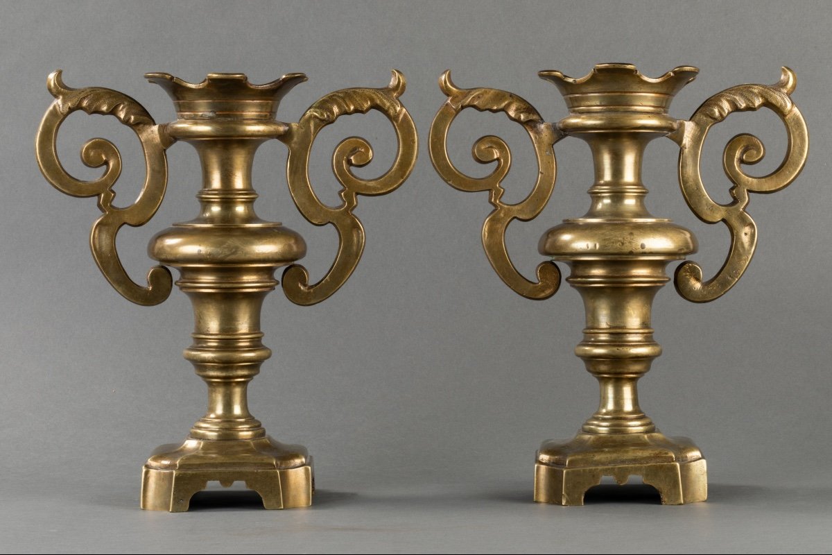 Pair Of Decorative Elements - Italy - XVIIth Century